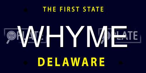 WHYME Delaware License Plate