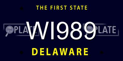 WI989 Delaware License Plate