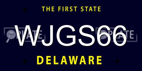 WJGS66 Delaware License Plate