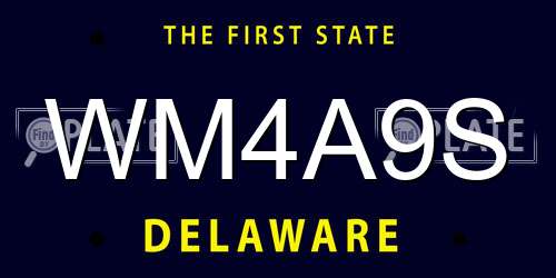 WM4A9S Delaware License Plate