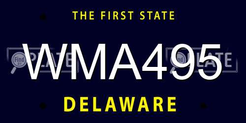WMA495 Delaware License Plate
