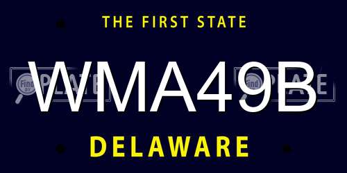 WMA49B Delaware License Plate