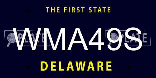 WMA49S Delaware License Plate