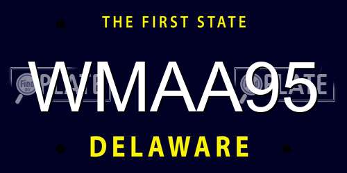 WMAA95 Delaware License Plate