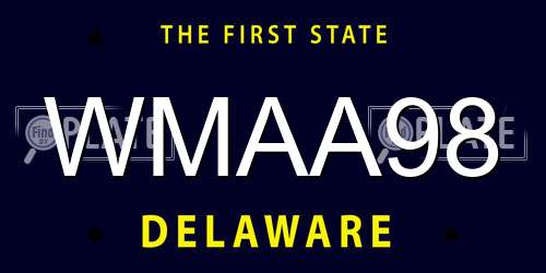 WMAA98 Delaware License Plate