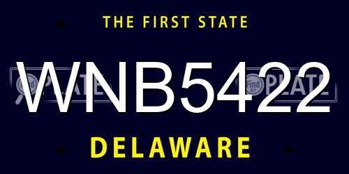 WNB5422 Delaware License Plate