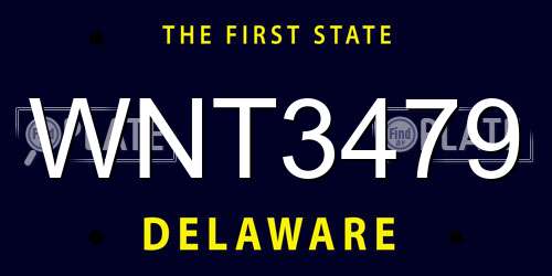 WNT3479 Delaware License Plate