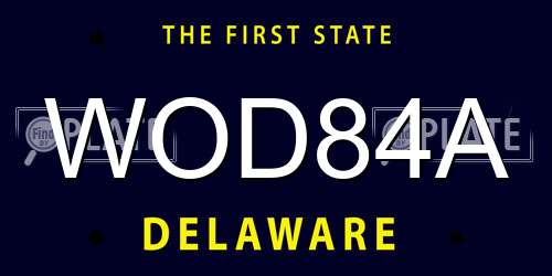 WOD84A Delaware License Plate