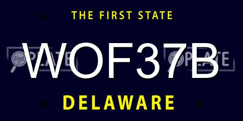 WOF37B Delaware License Plate