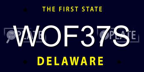 WOF37S Delaware License Plate