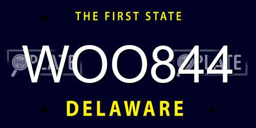 WOO844 Delaware License Plate