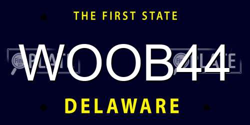 WOOB44 Delaware License Plate