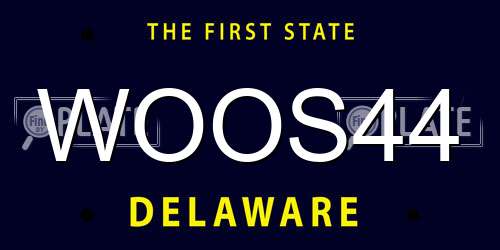 WOOS44 Delaware License Plate