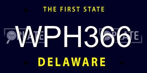 WPH366 Delaware License Plate