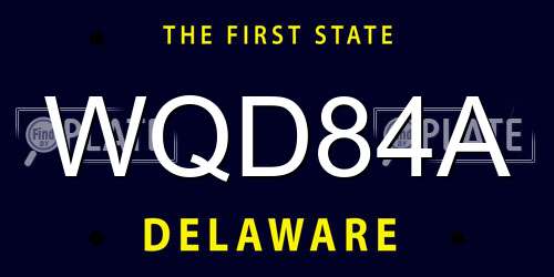 WQD84A Delaware License Plate