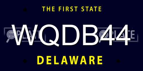 WQDB44 Delaware License Plate