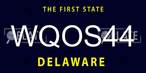 WQOS44 Delaware License Plate