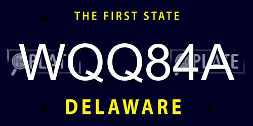 WQQ84A Delaware License Plate
