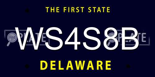 WS4S8B Delaware License Plate