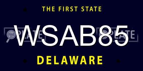 WSAB85 Delaware License Plate