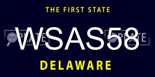 WSAS58 Delaware License Plate