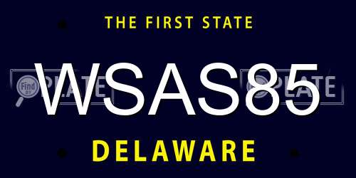 WSAS85 Delaware License Plate
