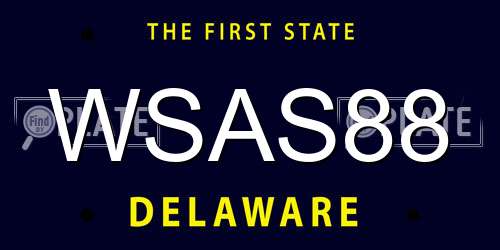 WSAS88 Delaware License Plate