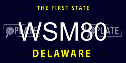 WSM80 Delaware License Plate