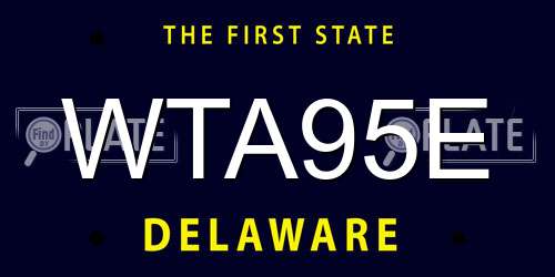 WTA95E Delaware License Plate