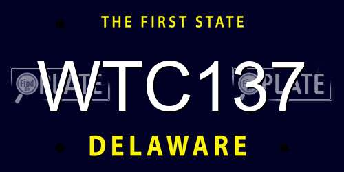WTC137 Delaware License Plate