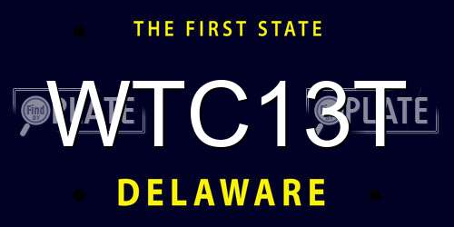 WTC13T Delaware License Plate