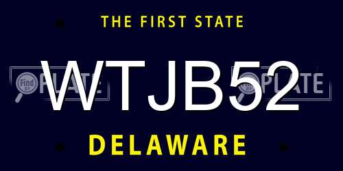 WTJB52 Delaware License Plate