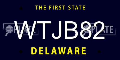 WTJB82 Delaware License Plate