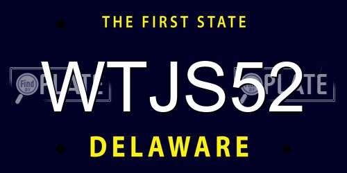 WTJS52 Delaware License Plate