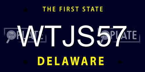 WTJS57 Delaware License Plate