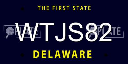 WTJS82 Delaware License Plate