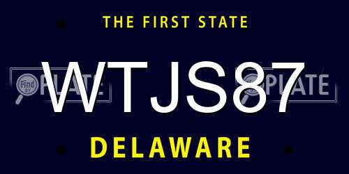 WTJS87 Delaware License Plate