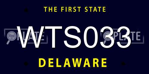 WTS033 Delaware License Plate