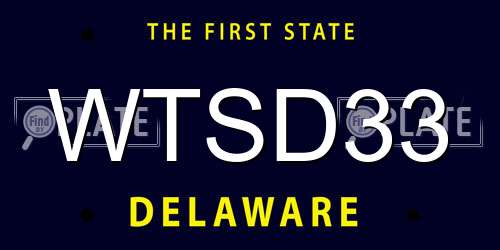 WTSD33 Delaware License Plate