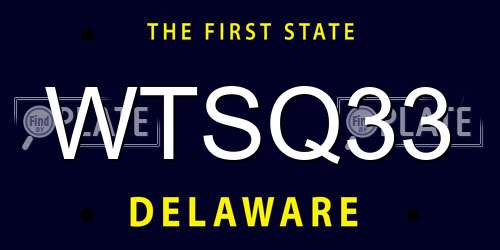 WTSQ33 Delaware License Plate