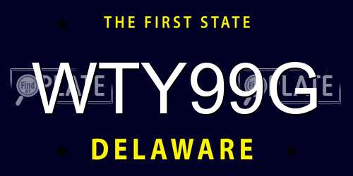 WTY99G Delaware License Plate