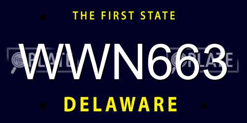 WWN663 Delaware License Plate