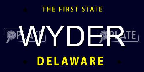 WYDER Delaware License Plate