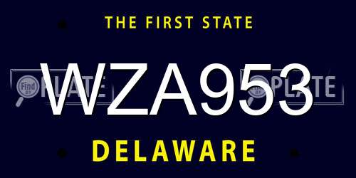 WZA953 Delaware License Plate