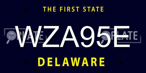 WZA95E Delaware License Plate