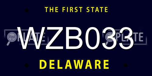 WZB033 Delaware License Plate