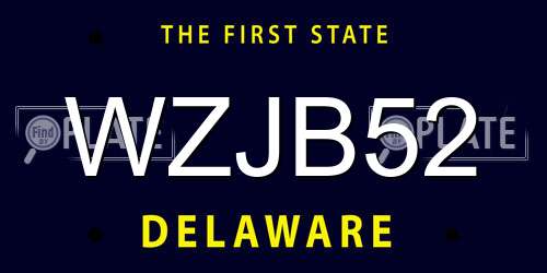 WZJB52 Delaware License Plate