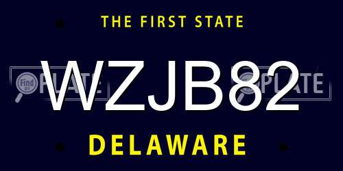 WZJB82 Delaware License Plate