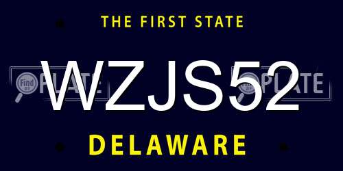 WZJS52 Delaware License Plate