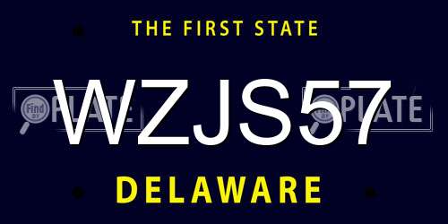 WZJS57 Delaware License Plate